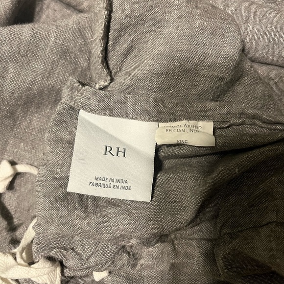 Gently Used Restoration Hardware Linen Duvet Cover - King/Cal King Graphite - Picture 5 of 9